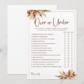 Pampagras Over & Under Bruids douche spelkaart Kaart (Voorkant / Achterkant)