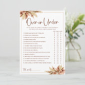 Pampagras Over & Under Bruidsfeest Gamekaart Kaart (Staand voorkant)