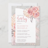 Pampagras | Roze Rozen Bloeiende Meisje Baby Brunc Kaart (Voorkant)