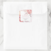 pampagras | Roze Rozen retouradres Vierkante Sticker (Tas)