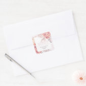 pampagras | Roze Rozen retouradres Vierkante Sticker (Envelop)