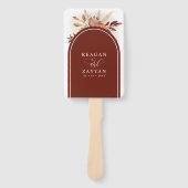 Pampagras Terracotta Bloemen Huwelijksprogramma Handwaaier (Voorkant)