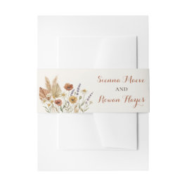 Pampagras & Terracotta Boho Trouwband voor Rond de Uitnodigingen Wikkel