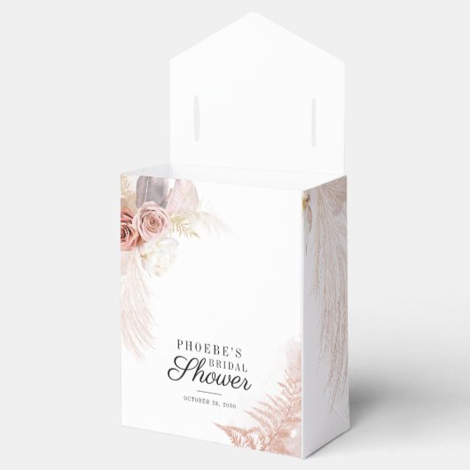 Pampagras Terracotta Botanische Bruidsdiner Bedankdoosjes (Geopend)