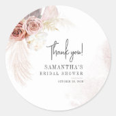 Pampagras Terracotta Bruidsdiner Ronde Sticker (Voorkant)