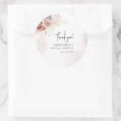 Pampagras Terracotta Bruidsdouche Ronde Sticker (Tas)