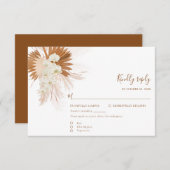 Pampagras Terracotta Bruiloft RSVP Kaartje (Voorkant / Achterkant)