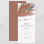 pampagras | Terracotta Paprika Blauwe Wildflower Menu (Voorkant / Achterkant)