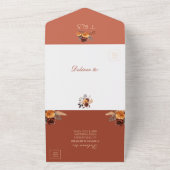 Pampagras Terracotta QR Code Herfst Val Budget All In One Uitnodiging (Buitenkant)