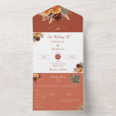 Pampagras Terracotta QR Code Herfst Val Budget All In One Uitnodiging (Binnen)