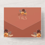 Pampagras Terracotta QR Code Herfst Val Budget All In One Uitnodiging (Achterkant)