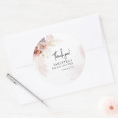 Pampagras Terracotta Script Bruidsdouche Ronde Sticker (Envelop)