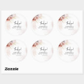 Pampagras Terracotta Script Bruidsdouche Ronde Sticker (Vel)