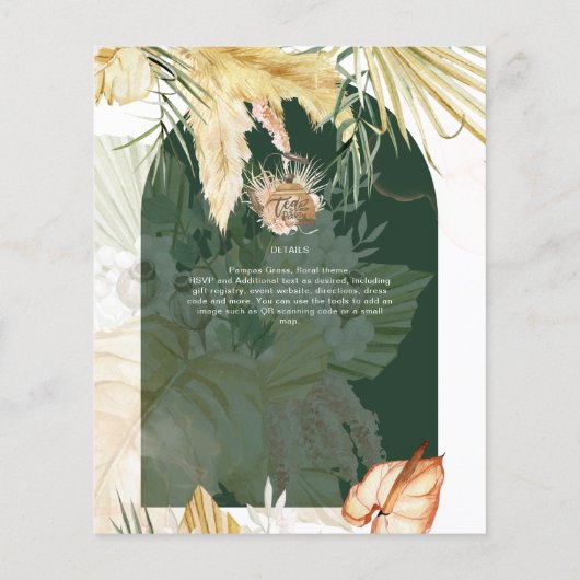 Pampagras THEEKRANS Bruidsborrel Lunch Flyer (Achterkant)