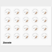 Pampas Aangepaste Naam Dank Je Wit Ronde Sticker (Vel)