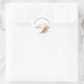 Pampas Aangepaste Naam Dank Je Wit Ronde Sticker (Tas)
