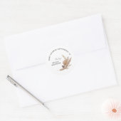 Pampas Aangepaste Naam Dank Je Wit Ronde Sticker (Envelop)