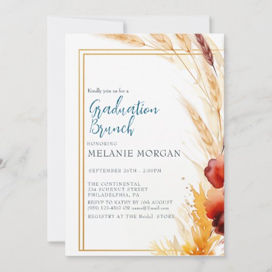 Pampas Autumn Beige Vrijgezellenfeest Kaart (Voorkant)