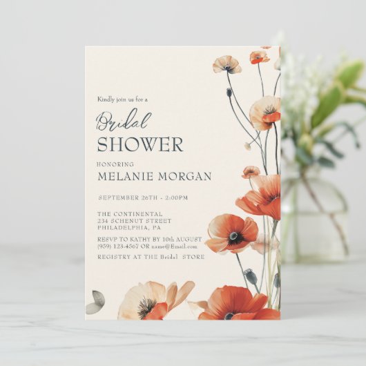 Pampas Autumn Beige Vrijgezellenfeest Kaart (Staand voorkant)