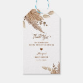 Pampas Baby Shower Bedankbrief Favor II Cadeaulabel (Voorkant)