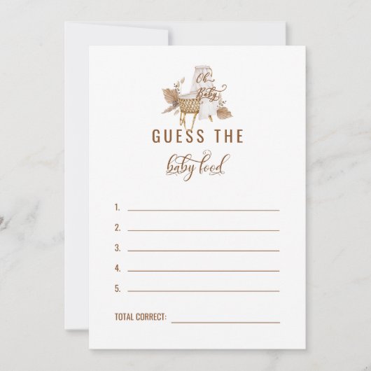 Pampas Baby shower raadt Baby antwoord II Kaart (Voorkant)