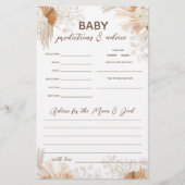 Pampas Baby Voorspellingen & Advies Baby shower Sp Flyer (Voorkant)