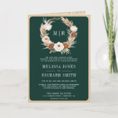 Pampas Beige Aardse Bloem Emerald Groen Huwelijk (Voorkant)