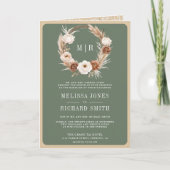 Pampas Beige Aardse Bloem Sage Groene Trouw (Voorkant)