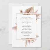 Pampas Beige No Parents Wedding Invitation Kaart (Voorkant)