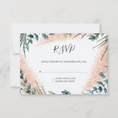 Pampas bladeren loof Waterverf bruiloft RSVP Kaartje (Voorkant)