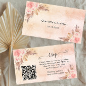 Pampas blush trouwreactie website QR code RSVP Informatiekaartje