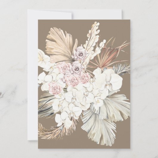 Pampas Boho Beach Hallo Baby shower Kaart (Achterkant)