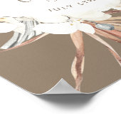 Pampas Boho Bronze Beach Hallo Baby shower Welkom Poster (Hoek)