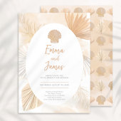 Pampas Boho Palm Ocean Wedding Kaart