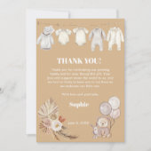 Pampas Boho We kunnen nauwelijks wachten Baby show Bedankkaart (Voorkant)