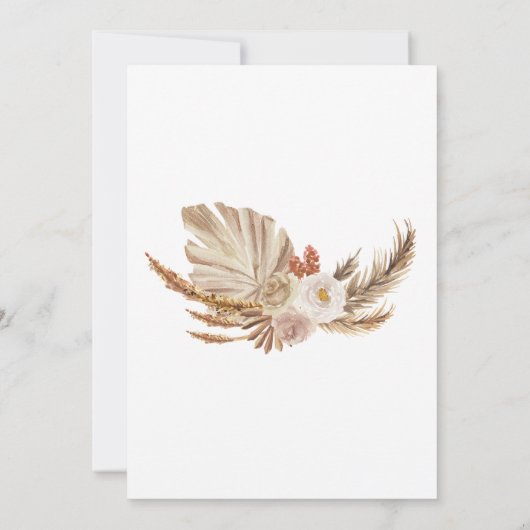 Pampas Boho We kunnen nauwelijks wachten Baby show Bedankkaart (Achterkant)