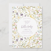 Pampas Boho Wildflower Hallo Baby shower Kaart (Voorkant)