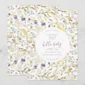 Pampas Boho Wildflower Hallo Baby shower Kaart (Voorkant / Achterkant)