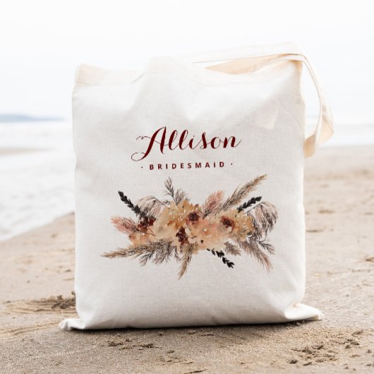 Pampas bruidsmeisje trouwtas tote bag