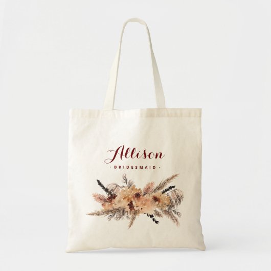 Pampas bruidsmeisje trouwtas tote bag (Voorkant)