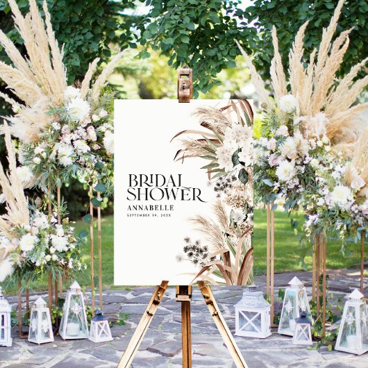 Pampas bruiloftsbruiloft moderne boho-feestelijke poster