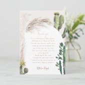 Pampas Cactus Baby shower Dank u Bedankkaart (Staand voorkant)