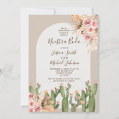 Pampas Cactus Desert Wedding Kaart (Voorkant)