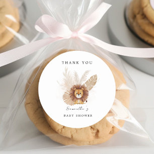 Pampas cute Leeuwen baby shower sticker