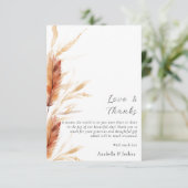 Pampas Dank u trouwkaart Bedankkaart (Staand voorkant)