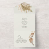Pampas Dried Flowers No Parents Wedding All In One Uitnodiging (Binnen)