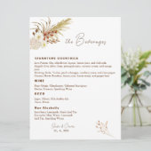 Pampas Drink Menu Sjabloon (Staand voorkant)