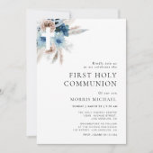 pampas dusty blue first commune kaart (Voorkant)