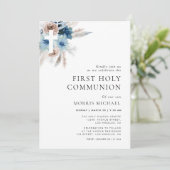 pampas dusty blue first commune kaart (Staand voorkant)