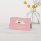 Pampas Dusty Pink Flower Folded Wedding Plaatskaartje (Achterkant)